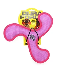 DuraForce Boomerang Tiger Pink-Pink, Durable Plush Squeaky Dog Toy