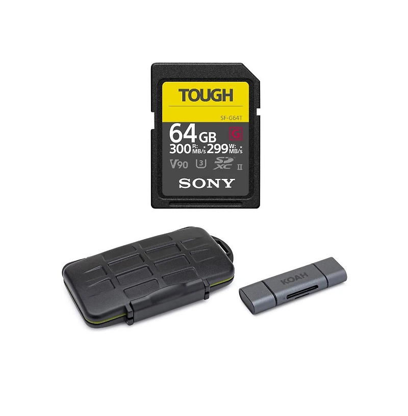 Sony Tough-g Series 64Gb Sdxc Uhs-Ii Card With Memory Card Carrying Case