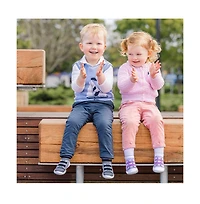 Komuello Infant Girl Breathable Washable Non-Slip Sock Shoes Walker - Violet