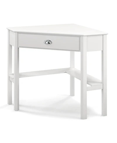 Corner Wooden Computer Desk for Home Office or Study, Compact Laptop Workstation