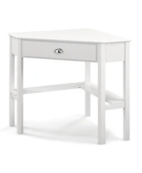 Corner Wooden Computer Desk for Home Office or Study, Compact Laptop Workstation