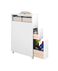 Slim Bathroom Storage Cabinet with 2 Slide Out Drawers
