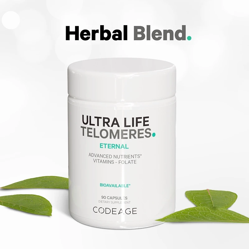 Codeage Ultra Life Telomeres Supplement - 5 Mthf Folate Vitamin B9, Vitamin B12 Methylcobalamin, Vitamin D3, L-Theanine, Ashwagandha