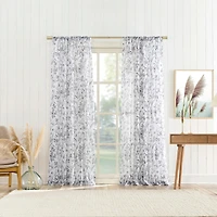 Ambree Vintage like Floral Sheer Rod Pocket Curtain Panel