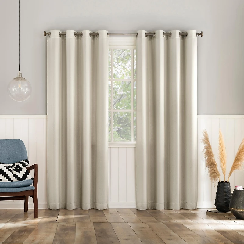 Brandon Magnetic Closure Room Darkening Grommet Curtain Panel Pair