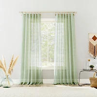 Noemi Slub Stripe Rope Tab Semi-Sheer Tab Top Curtain Panel