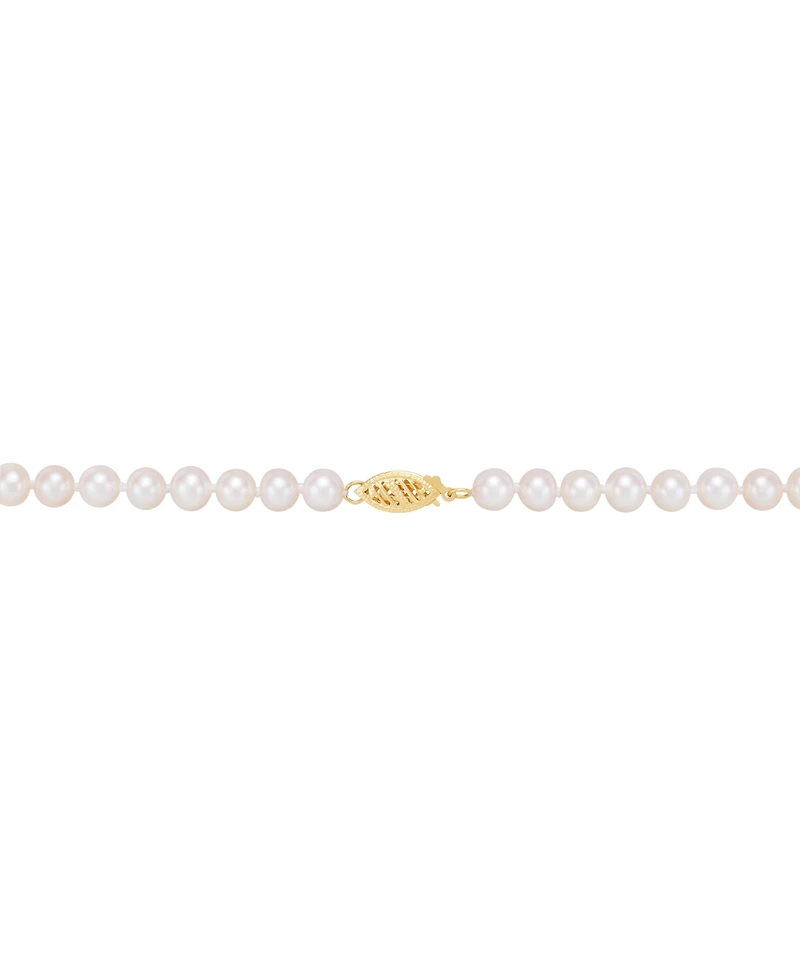 Honora Cultured Freshwater Pearl (5 & 8-1/2mm) & Diamond (1/5 ct. t.w.) Ribbon 17" Collar Necklace in 10k Gold