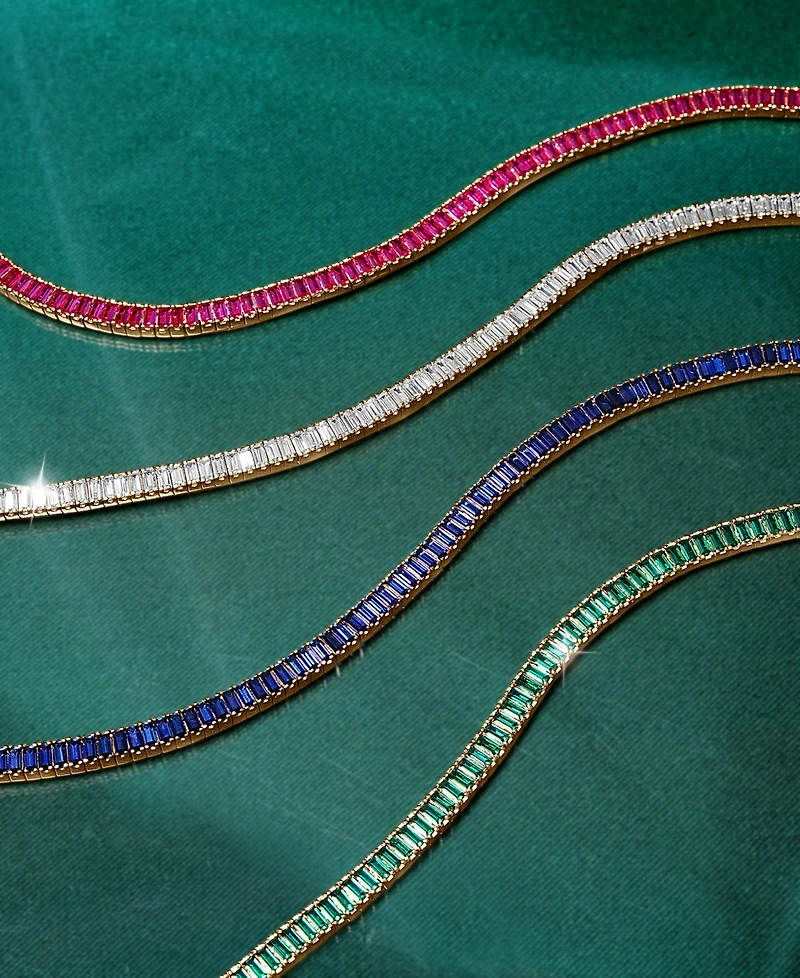 Audrey by Aurate Nano Emerald Color Baguette Tennis Bracelet (3 ct. t.w.) Gold Vermeil (Also White Sapphire Color, Ruby &