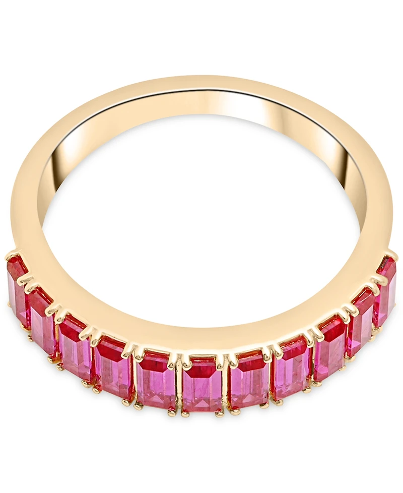 Audrey by Aurate Nano Emerald Color Baguette Ring (1 ct. t.w.) Gold Vermeil (Also White Sapphire Color, Ruby & Blue Sapphi