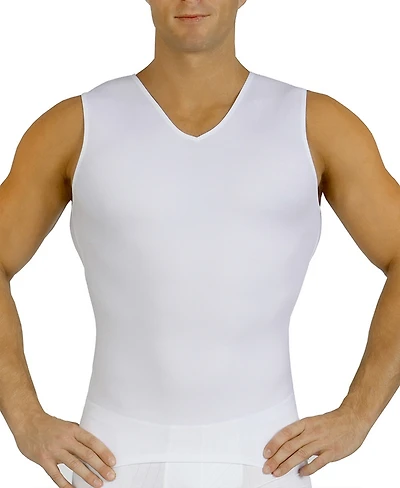 Instaslim Men's Power Mesh Compression Sleeveless V-Neck Shirt