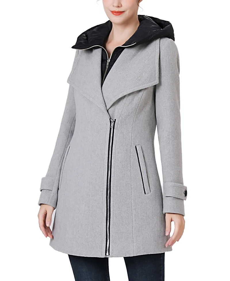 kimi + kai Women's Maria Hooded Boucle Wool Coat