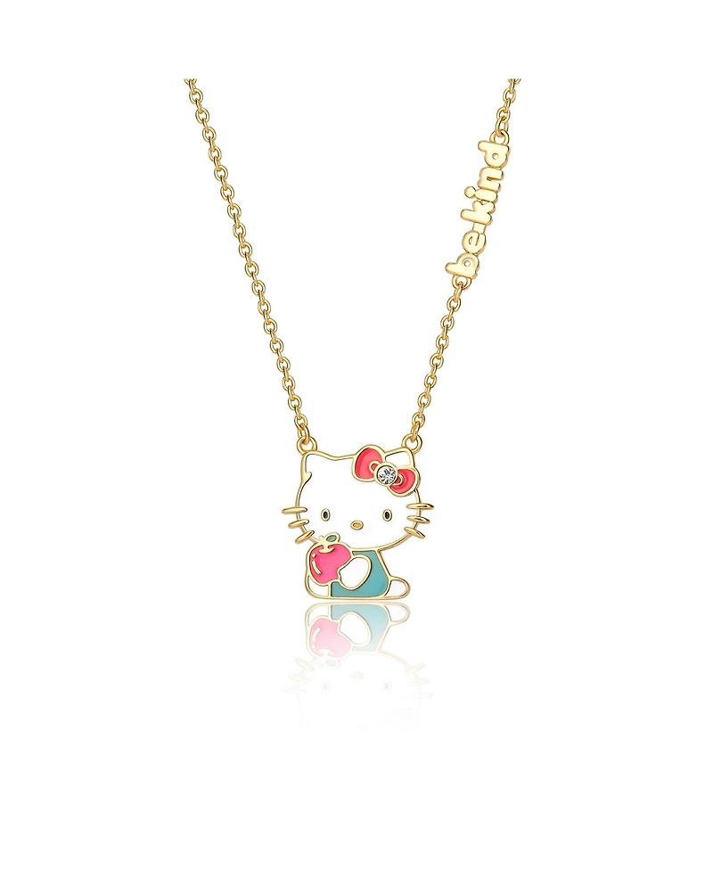 Sanrio Hello Kitty Crystal "Be Kind" Apple Necklace - 18'' Chain
