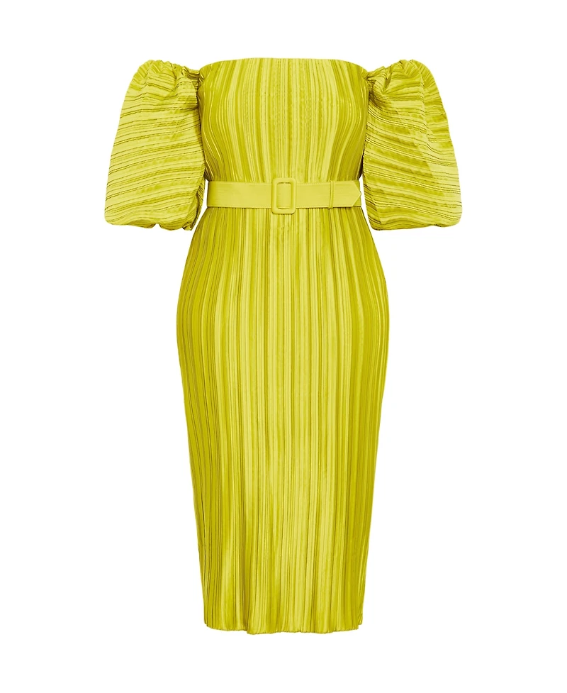 City Chic Plus Krista Pleat Dress