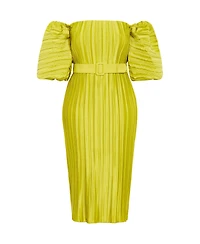 City Chic Plus Krista Pleat Dress