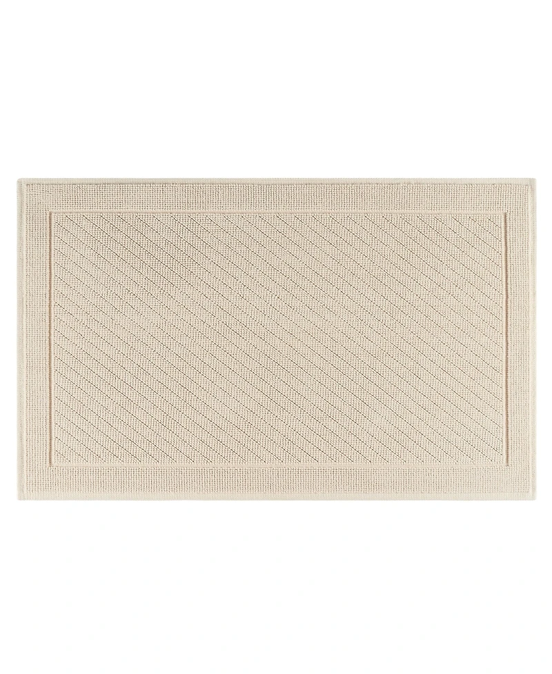 Host & Home Cotton Bath Rug, Stylish Textured Woven Design, Slip Resistant Backing, 5 Color Options
