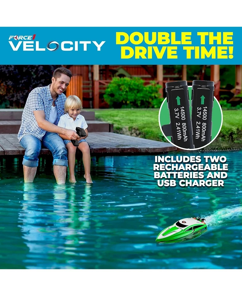 Force1 Velocity Fast Rc Boat - Green