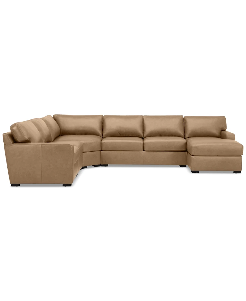 Radley 148" 5-Pc. Leather Wedge Modular Chase Sectional, Created for Macy's