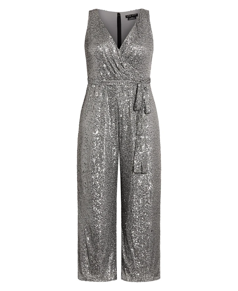City Chic Plus Dazzling Wide leg Jumpsuit