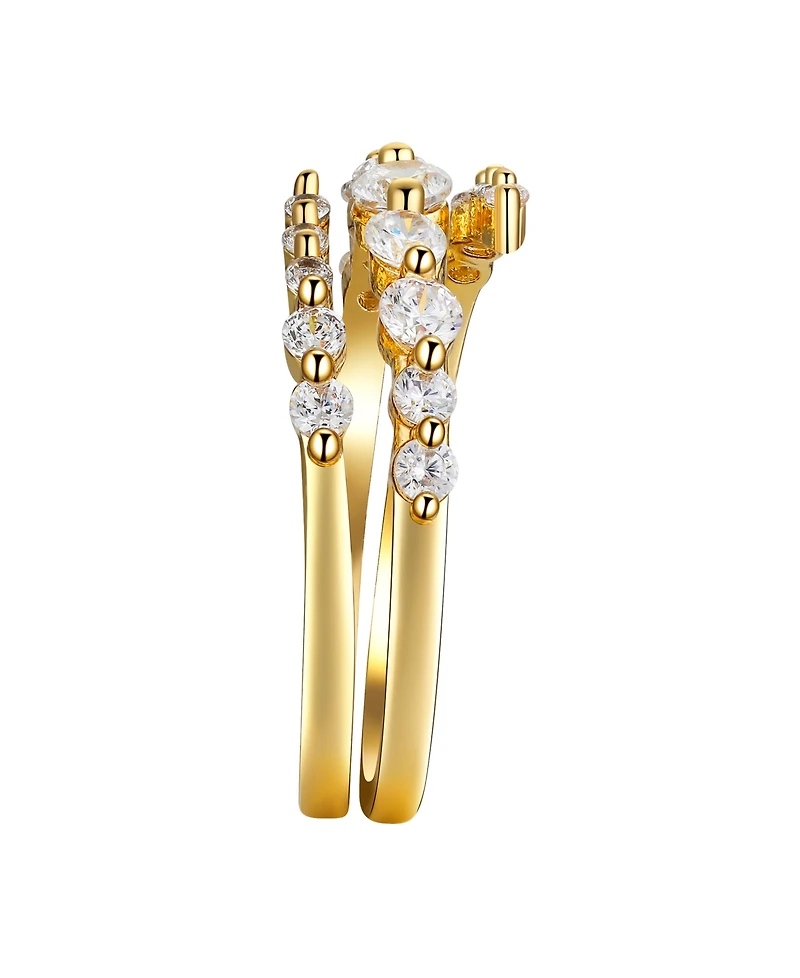 Unwritten Cubic Zirconia Spiral Ring