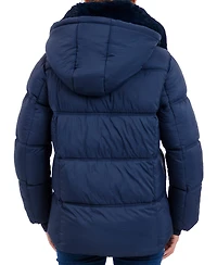 Michael Kors Women's Faux-Fur-Collar Hooded Puffer Coat, Created for Macy's