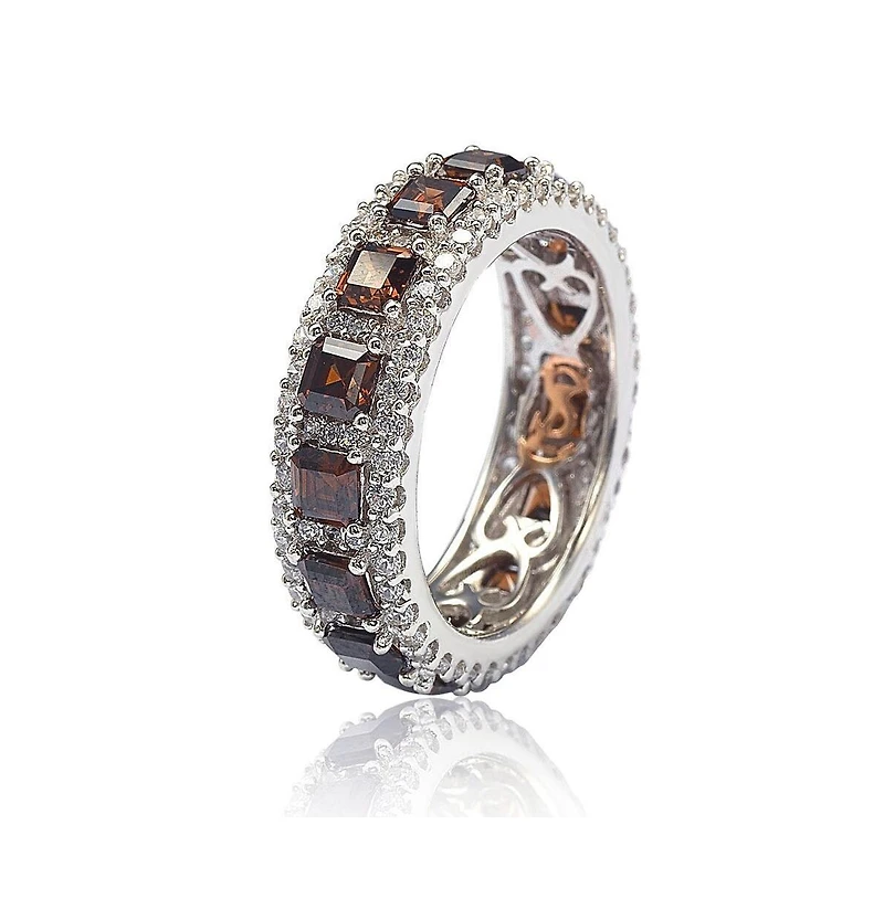Suzy Levian Sterling Silver Cubic Zirconia Modern Eternity Band