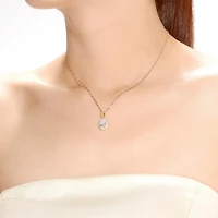Sterling Silver with Clear Cubic Zirconia Pear Shaped Pendant