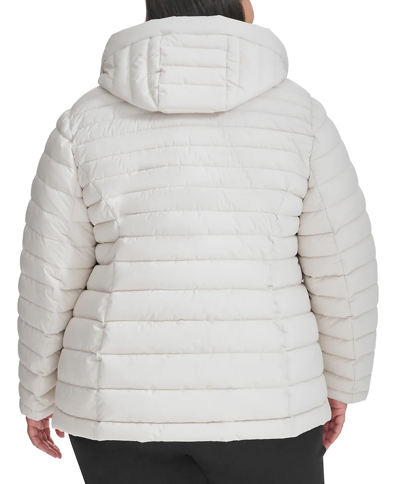 Tommy Hilfiger Plus Hooded Packable Puffer Coat, Created for Macy's