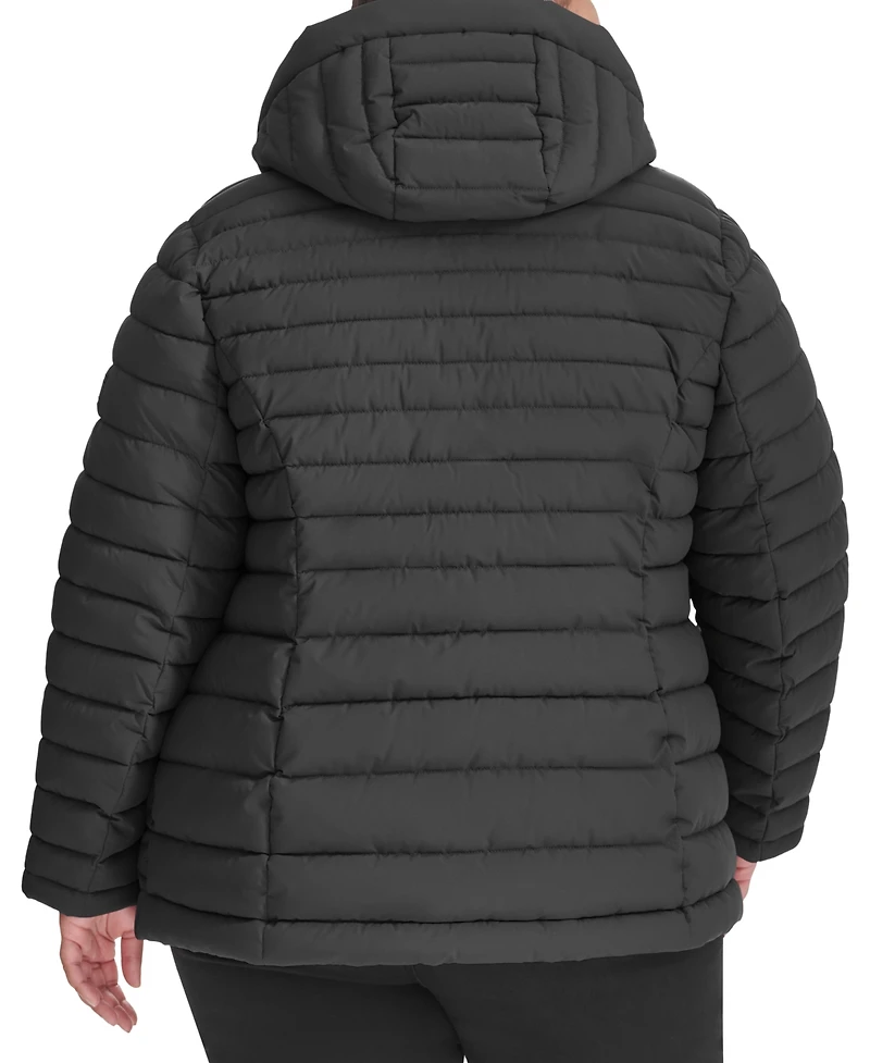 Tommy Hilfiger Plus Hooded Packable Puffer Coat, Created for Macy's