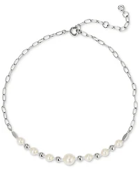 Ajoa by Nadri Silver-Tone Imitation Pearl Ankle Bracelet