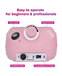 Byootique 30000RPM Pro Pink Electric Nail Drill File Buffer 6 Bits Manicure Pedicure Kit