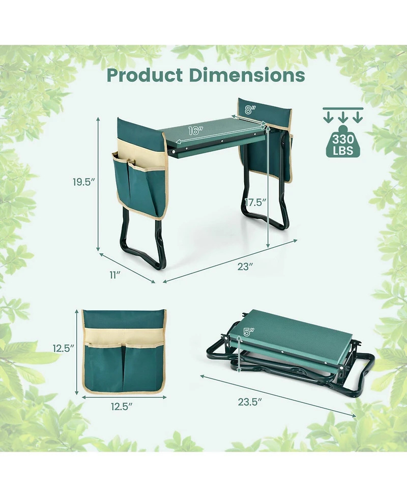 Sugift Folding Garden Kneeler and Seat Bench