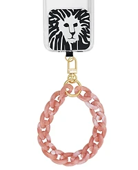 Anne Klein Women's Pink Plastic Acetate Chain Link Wrist Strap designed for iPhone