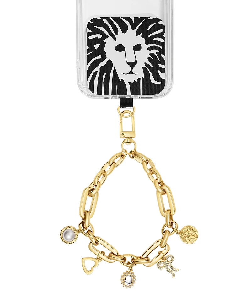 Anne Klein Women's Gold-Tone Alloy Metal Charm Chain Link Wrist Strap designed for iPhone