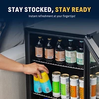 Newair 126 Can Freestanding Beverage Fridge in Stainless Steel with Adjustable Shelves