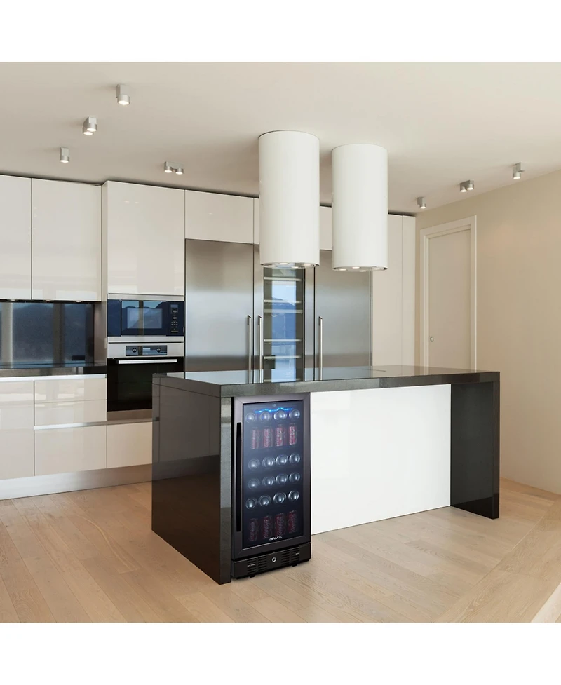 Newair 15" Built-in 96 Can Beverage Fridge in Stainless Steel with Precision Temperature Controls and Adjustable Shelves