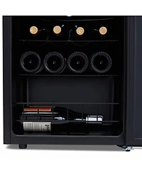 Newair Shadow Series Wine Cooler Refrigerator 16 Bottle, Freestanding Mirrored Wine Fridge with Double-Layer Tempered Glass Door & Compressor Cooling