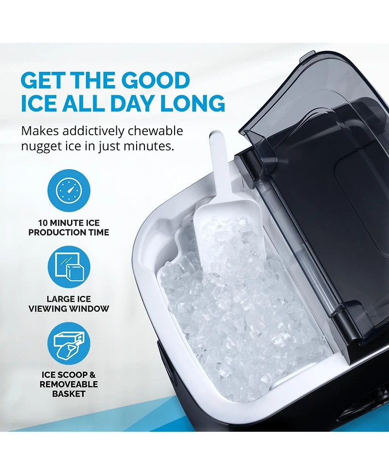 Newair 26 lbs. Nugget Countertop Ice Maker in Black