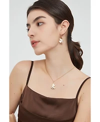 Pave Butterfly Dangle Drop Hoop Earrings