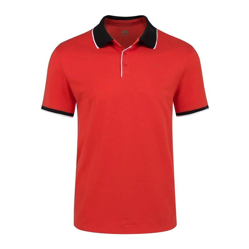 Men's Classic-Fit Cotton-Blend Pique Polo Shirt with Contrast Collar