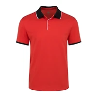 Men's Classic-Fit Cotton-Blend Pique Polo Shirt with Contrast Collar