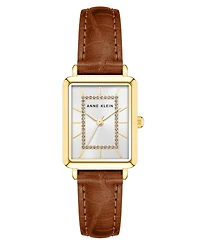 Anne Klein Women's Quartz Brown Leather Band Watch, 24mm