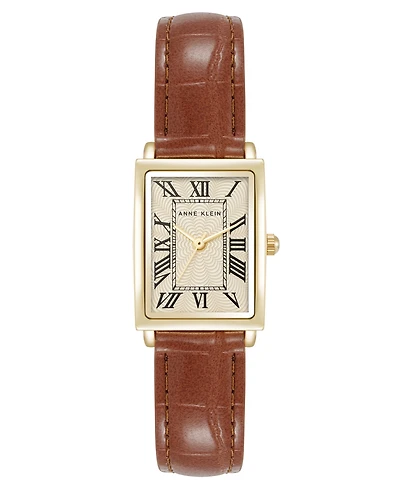 Anne Klein Women's Quartz Brown Leather Band Watch, 21mm