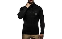 Leif Nelson Men's Knitted Winter Pullover with Shawl Collar Sweater Hoodie Sweatshirt Slim Fit Long Sleeve