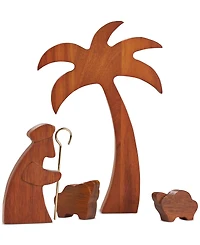 Nambe Acacia Wood Shepherd & Sheep 4-Pc. Nativity Set
