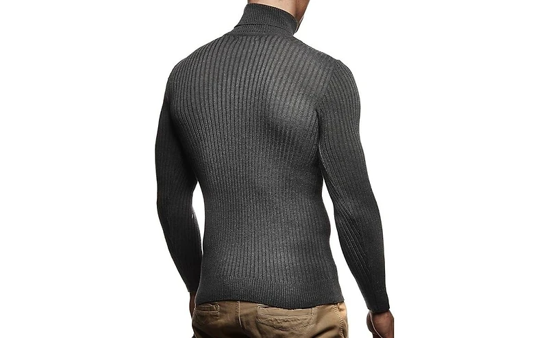 Leif Nelson Men's Turtleneck Sweater Slim Fit Polo Neck Longsleeve | Turtleneck Sweater Long Sleeve for Men