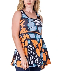 24seven Comfort Apparel Casual Print Scoop Neck Tank Top