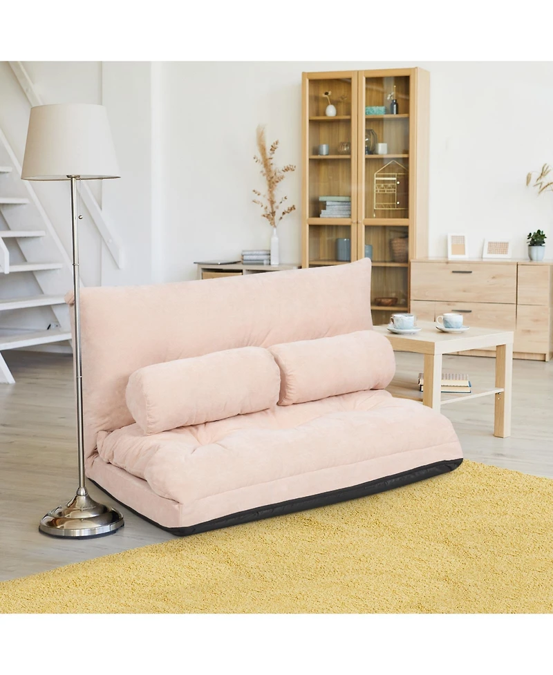 Slickblue 6-Position Adjustable Sleeper Lounge Couch with 2 Pillows