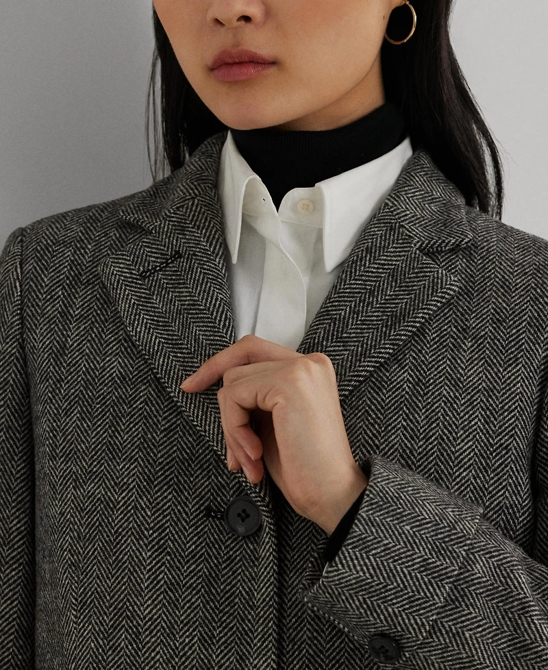 Lauren Ralph Petite Notched-Collar Walker Coat