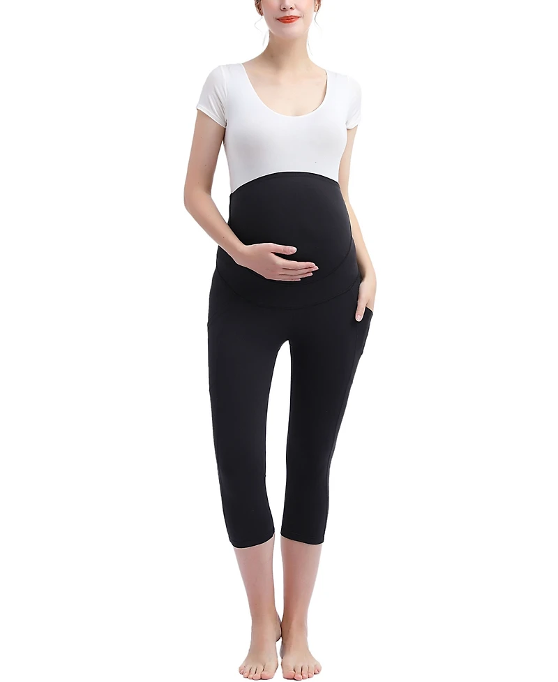 kimi + kai Maternity Essential Stretch Pocket Crop Leggings