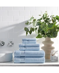 Host and Home Washcloths (12 Pack), Solid Color Options, 13x13 in, Double Stitched Edges, 600 Gsm, Soft Ringspun Cotton, Stylish Striped Dobby Border